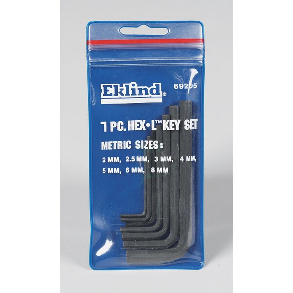 Eklind Eklind Hex-L 2-8 mm Metric Short Arm Hex L-Key Set 7 pc 69205 - main